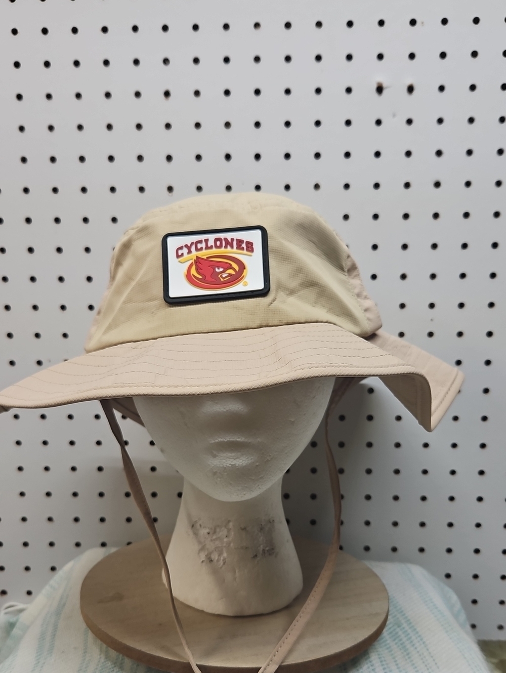NWT Cyclones Beige/Tan Boonie Hat with Chin Strap